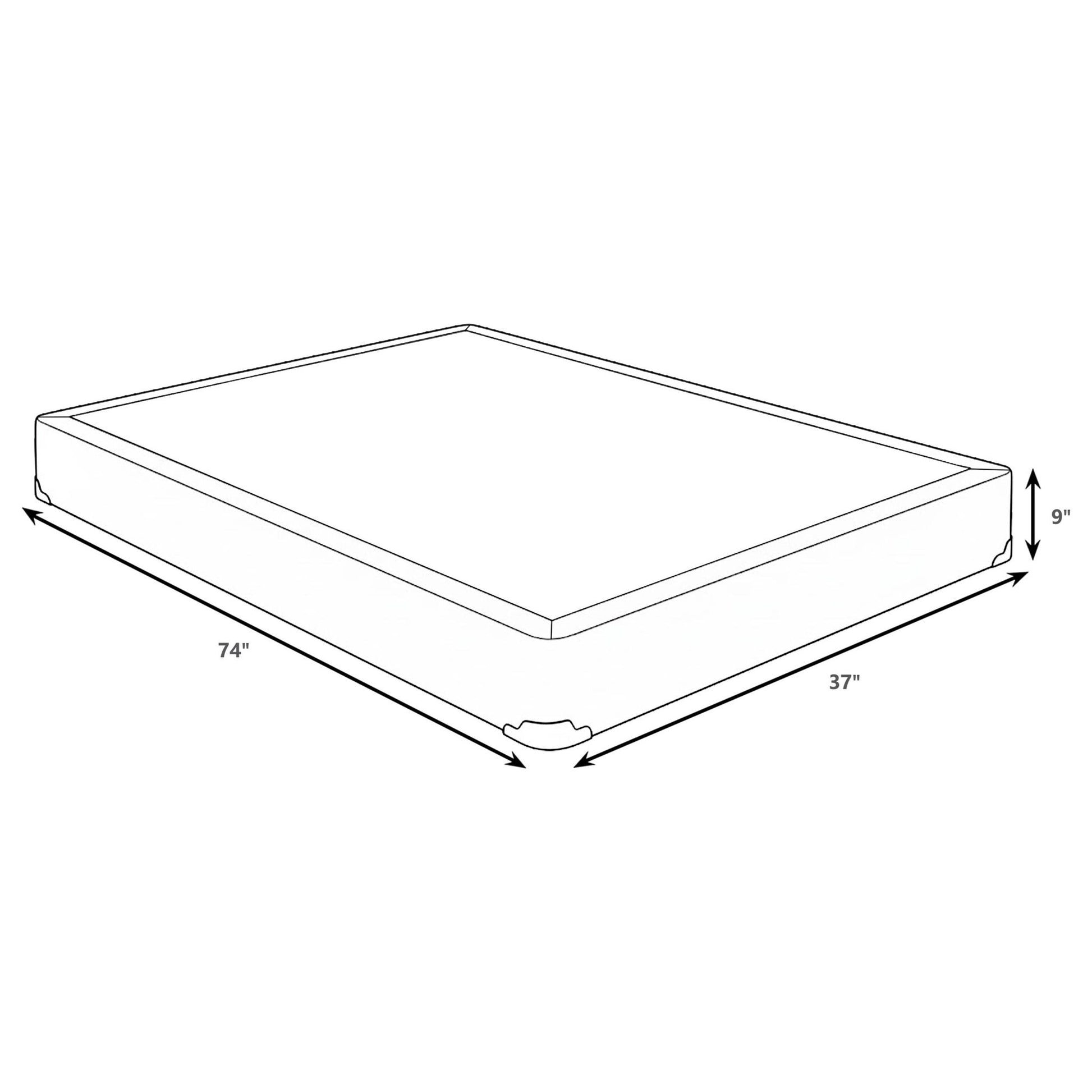 Maynard - Twin Standard Box Spring Foundation With Reinforced Support And Breathable Design - Gray