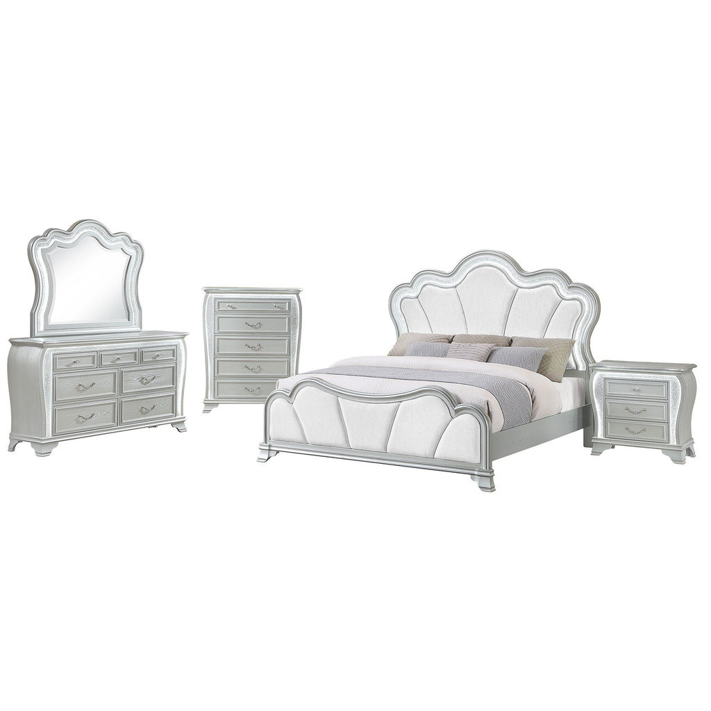 Aurelia - Nightstand With LED - Silver