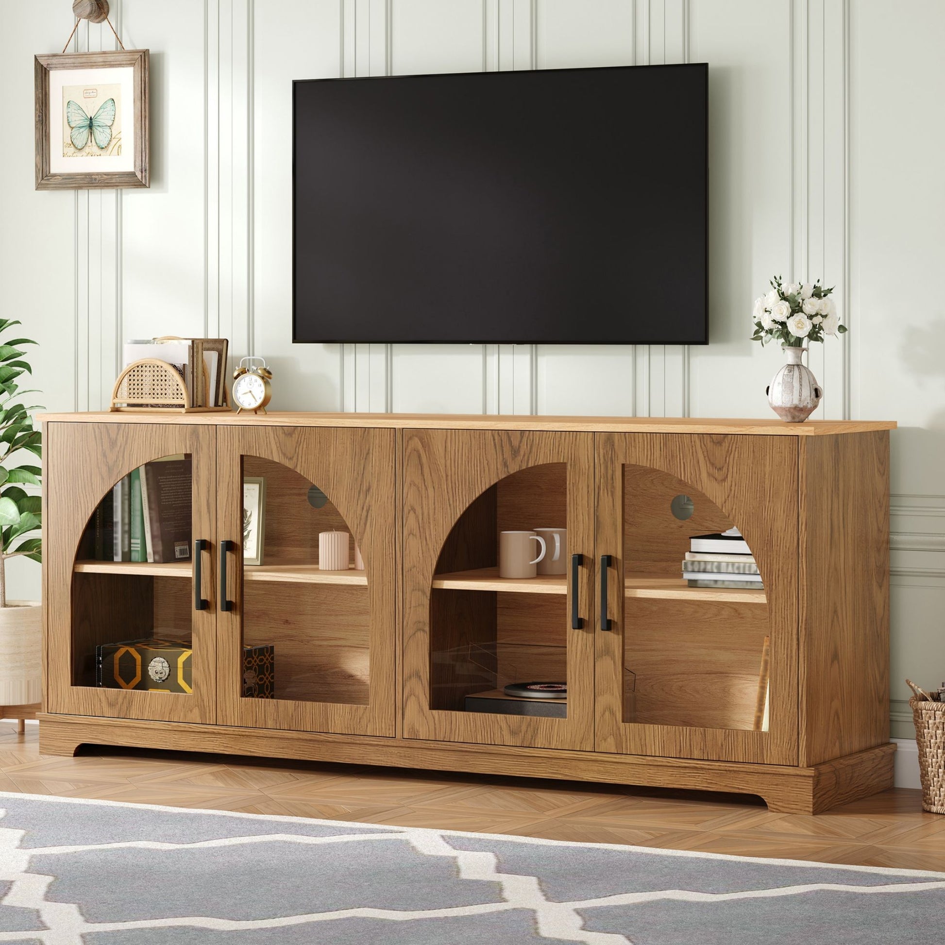 TV Stand With Semi Arched Doors