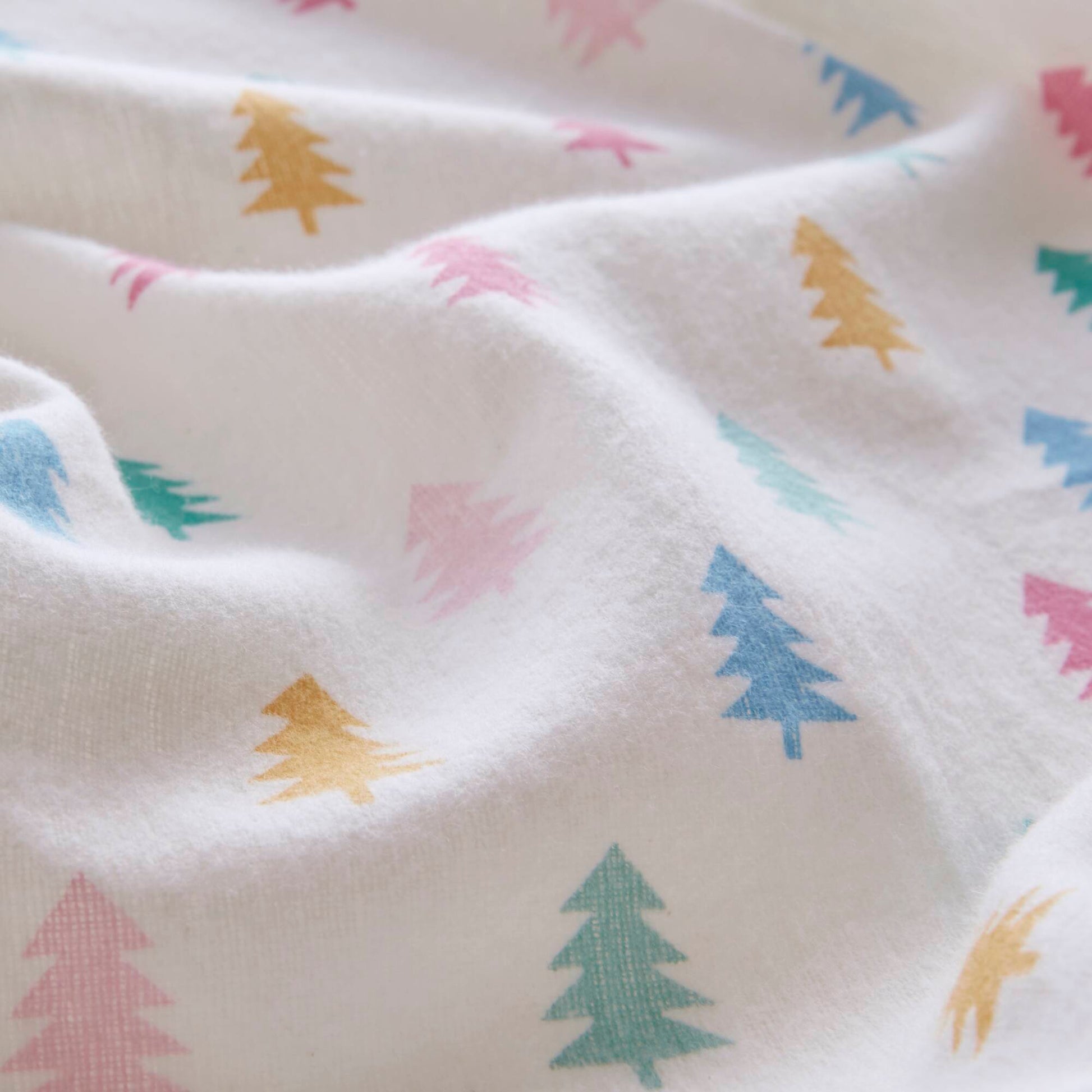 Cozy Soft - Full 100% Flannel Pigment Printed Sheet Set - Tree Block