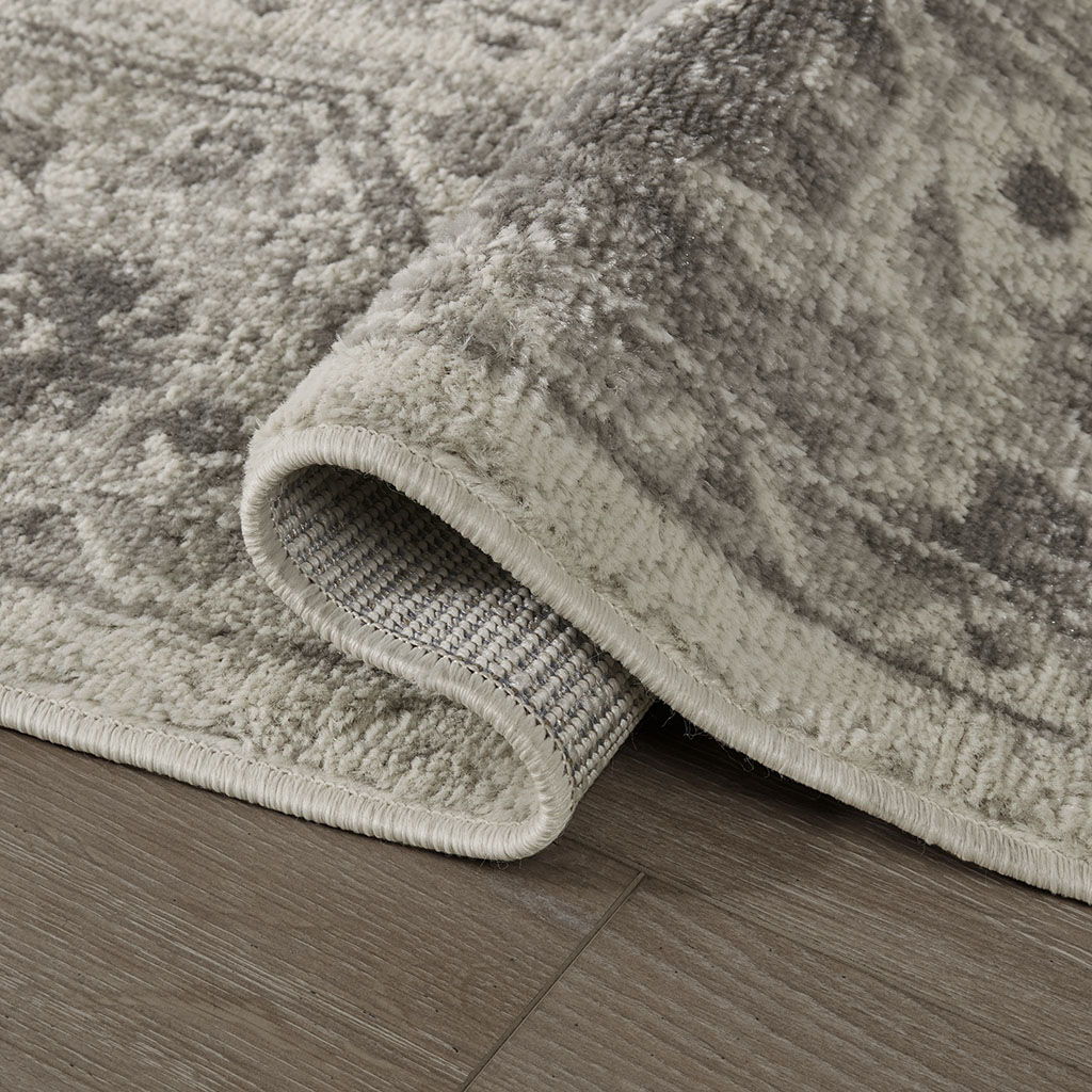 Dakota - 8' X 10' Tiled Border Area Rug - Beige / Cream