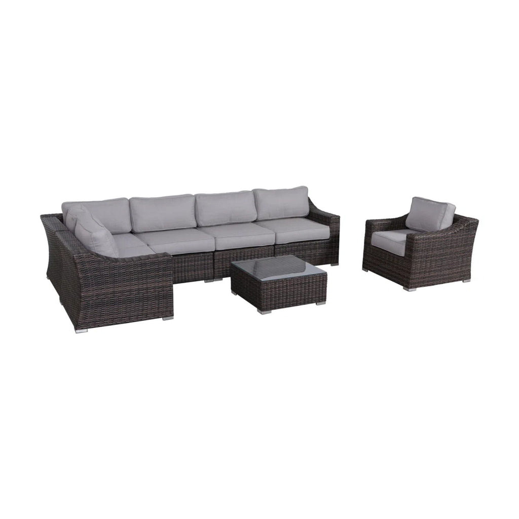 Outdoor Wicker Conversation Set With Cushions, All Weather