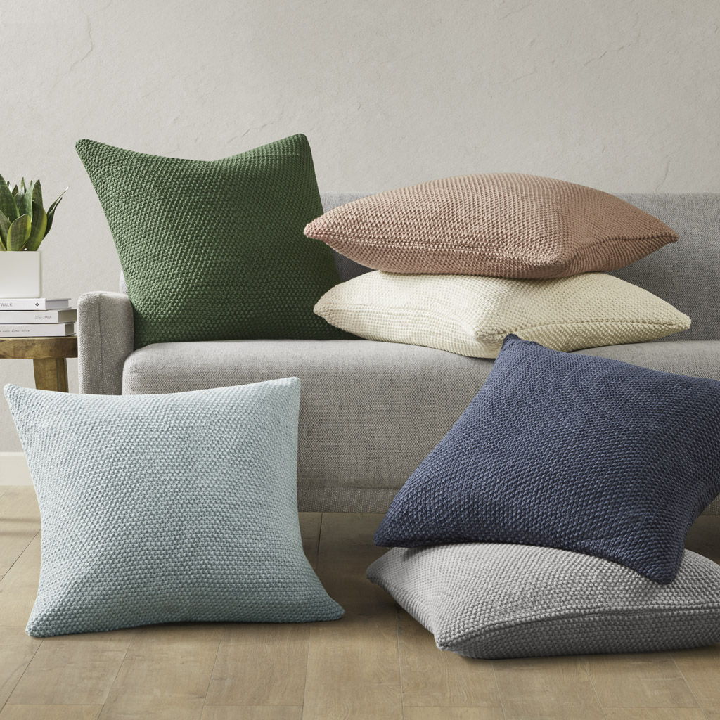 Bree Knit - Euro Pillow Cover - Indigo