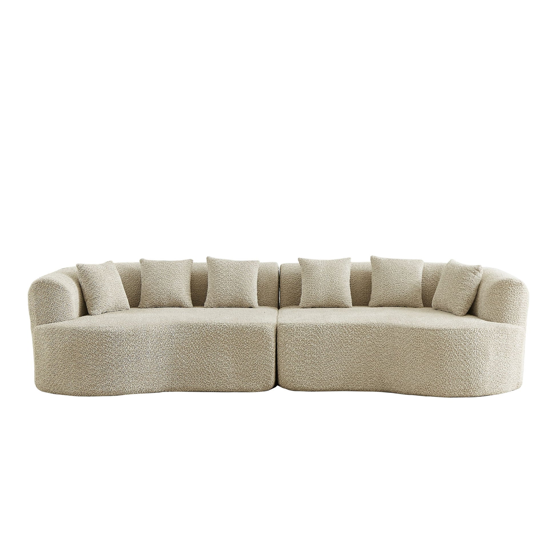 Curved Sectional Sofa With 6 Pillows