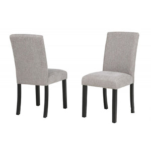 Upholstered Dining Room Kitchen Side Chairs (Set of 2) - Black / Gray
