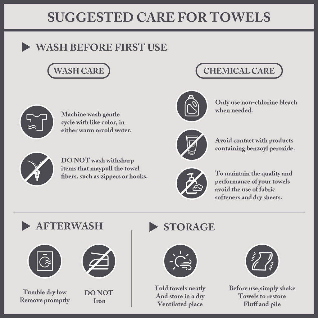 Turkish - 6 Piece Bath Towel Set - Light Blue