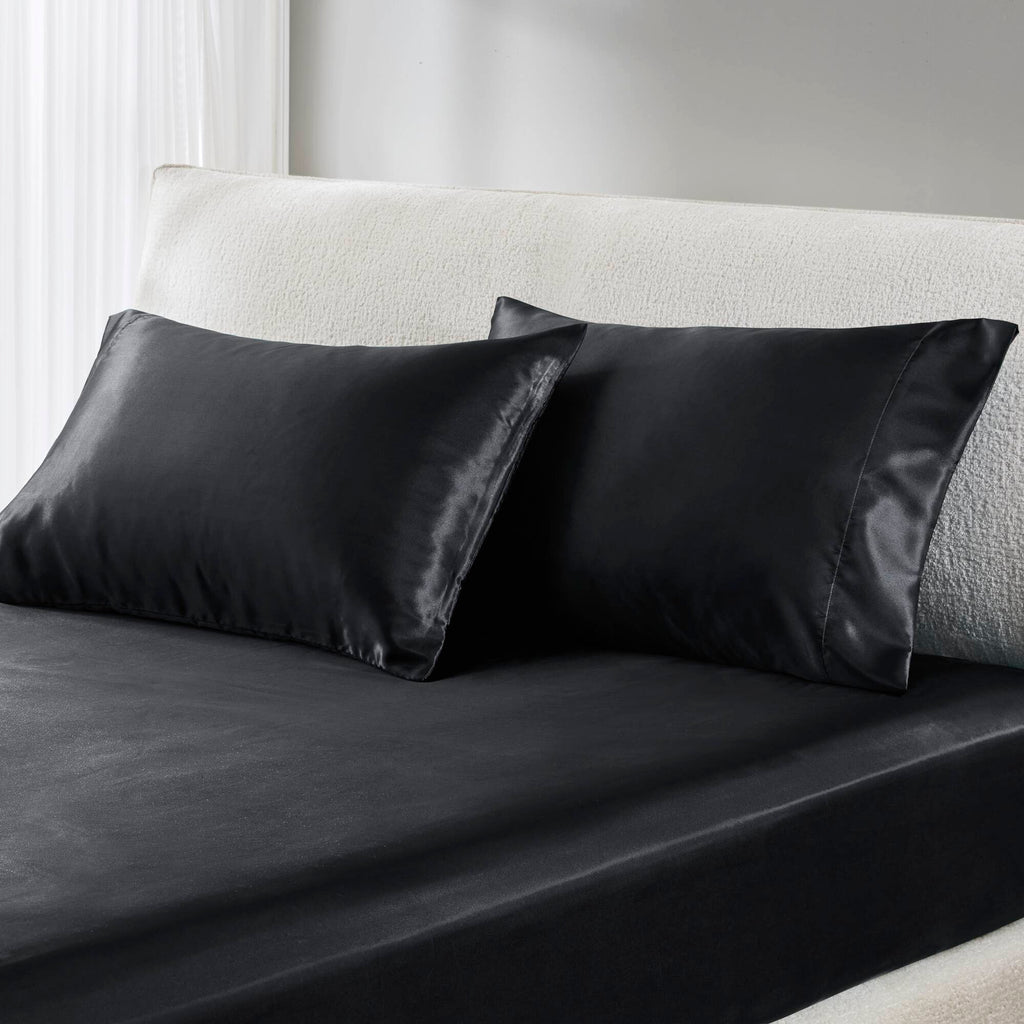 Satin - Pillowcases (Set of 2) Queen - Black