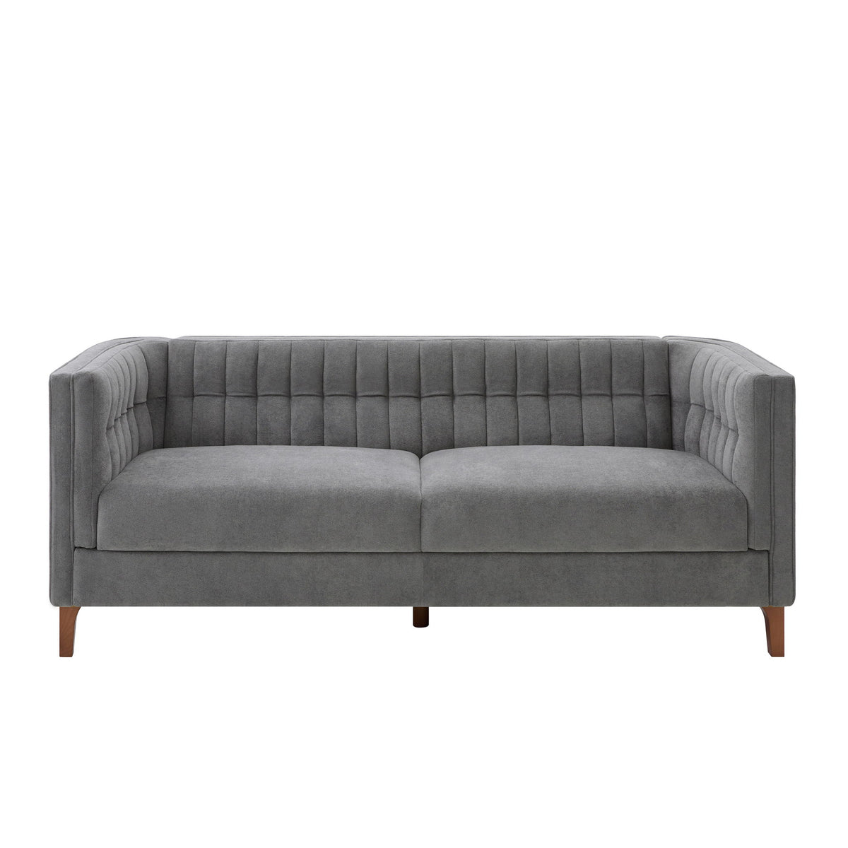 Modern 3 Seater Sofa, Upholstered Couch With Curved Armrests