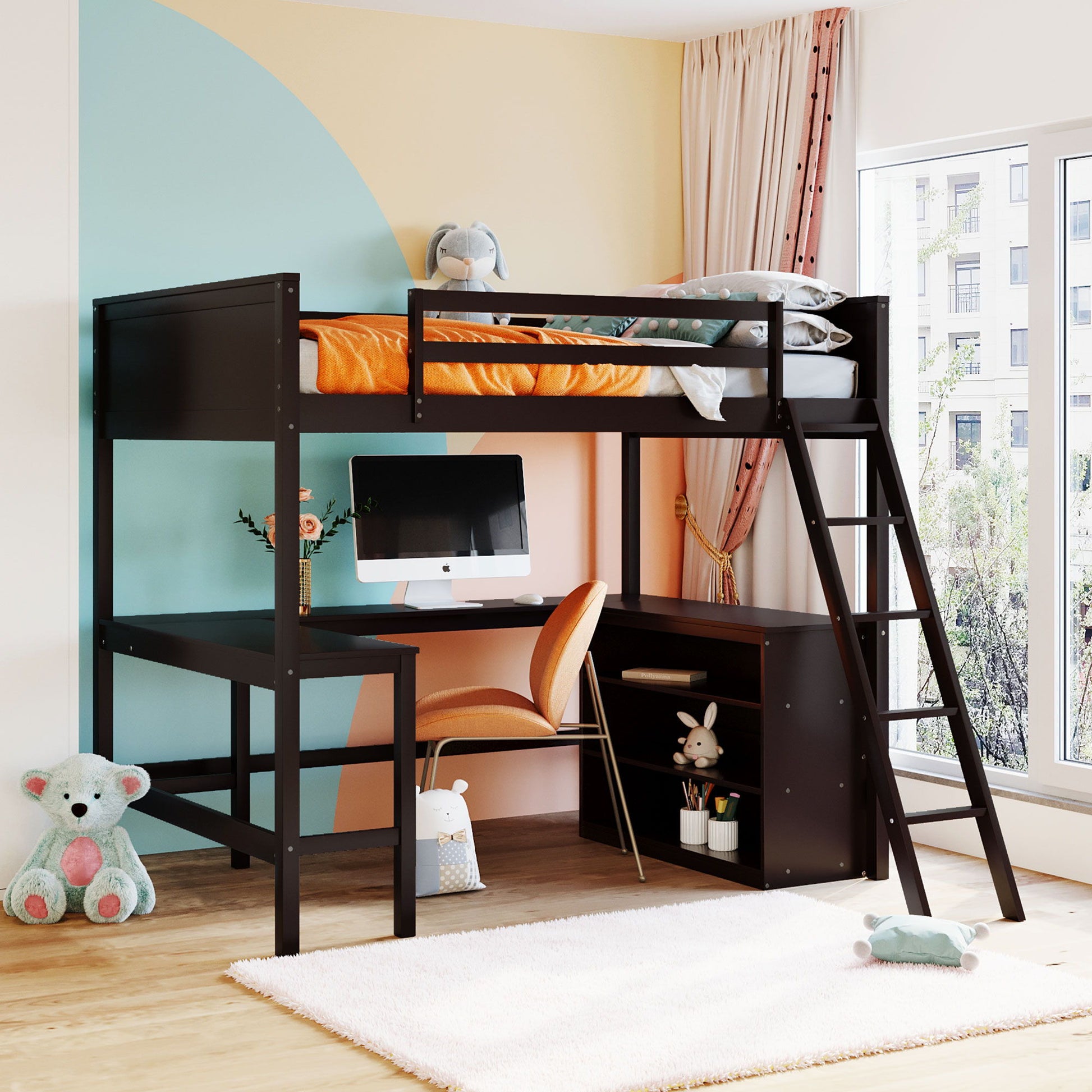 Loft Bed With Shelves With Desk