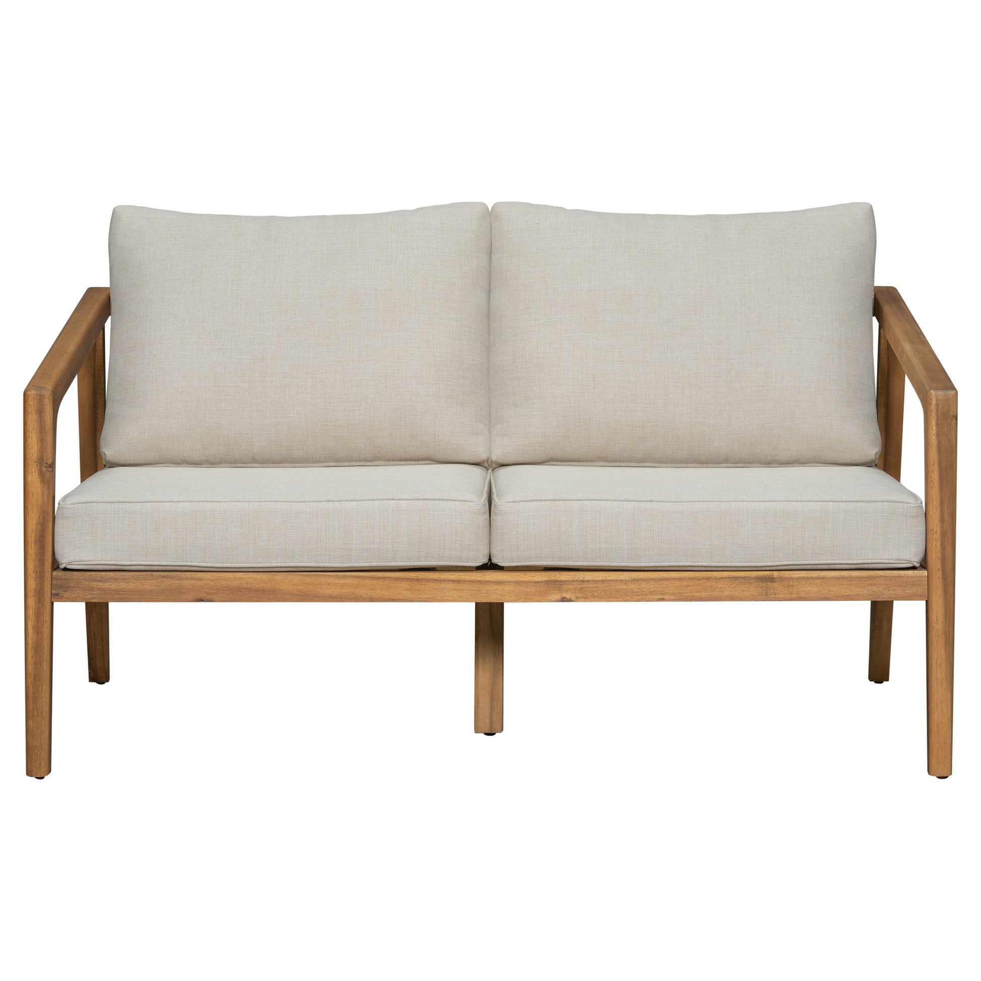 Westin - Outdoor Acacia Wood Loveseat - Teak / Beige