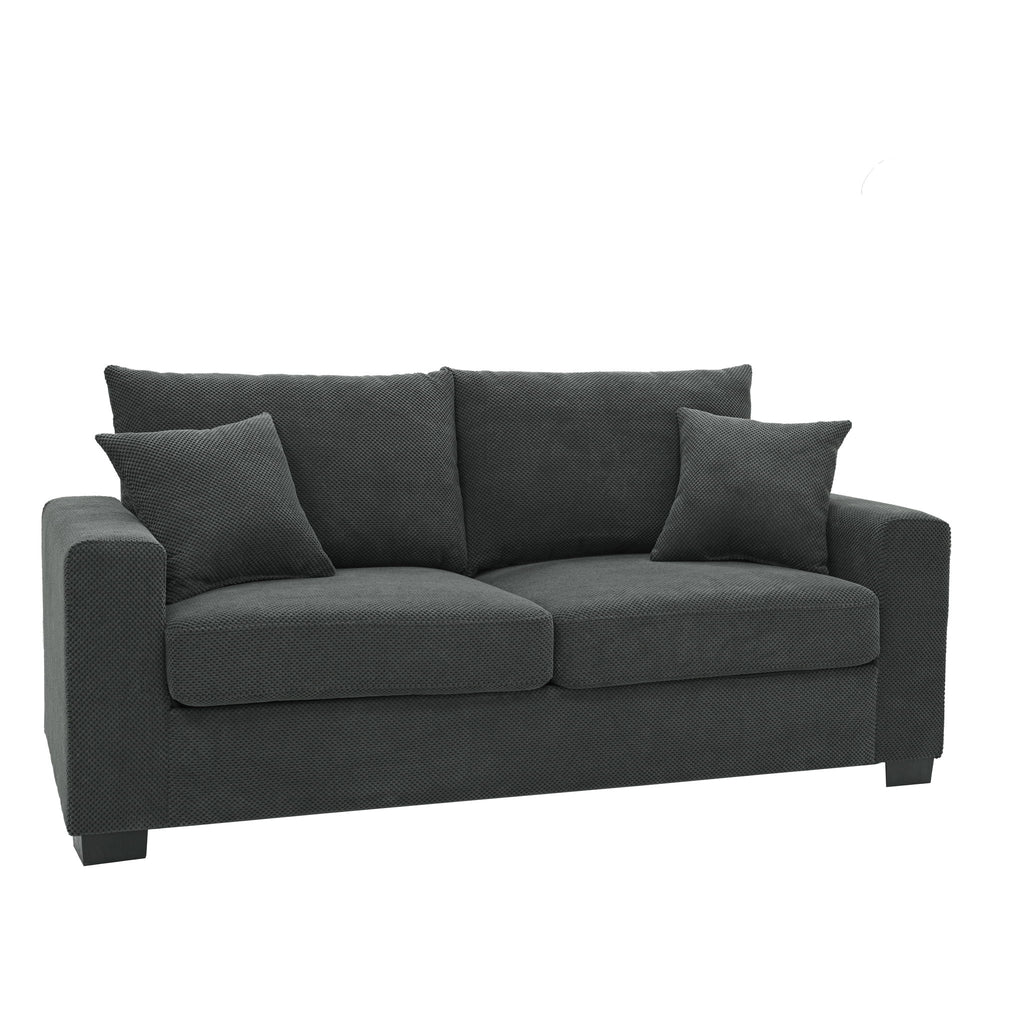 2 Seater Sofa, 2 Throw Pillows For Living Room