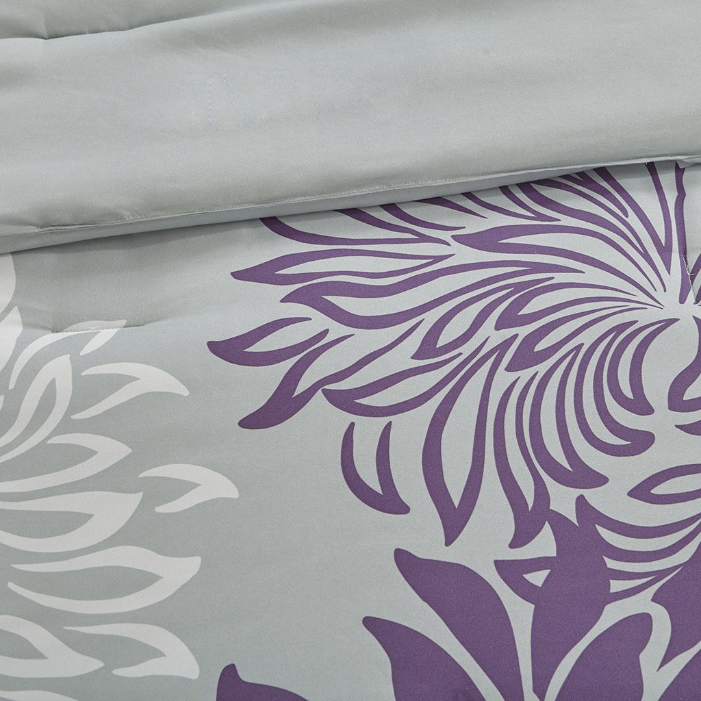 Maible - California King Complete Comforter And Sheet Set - Purple