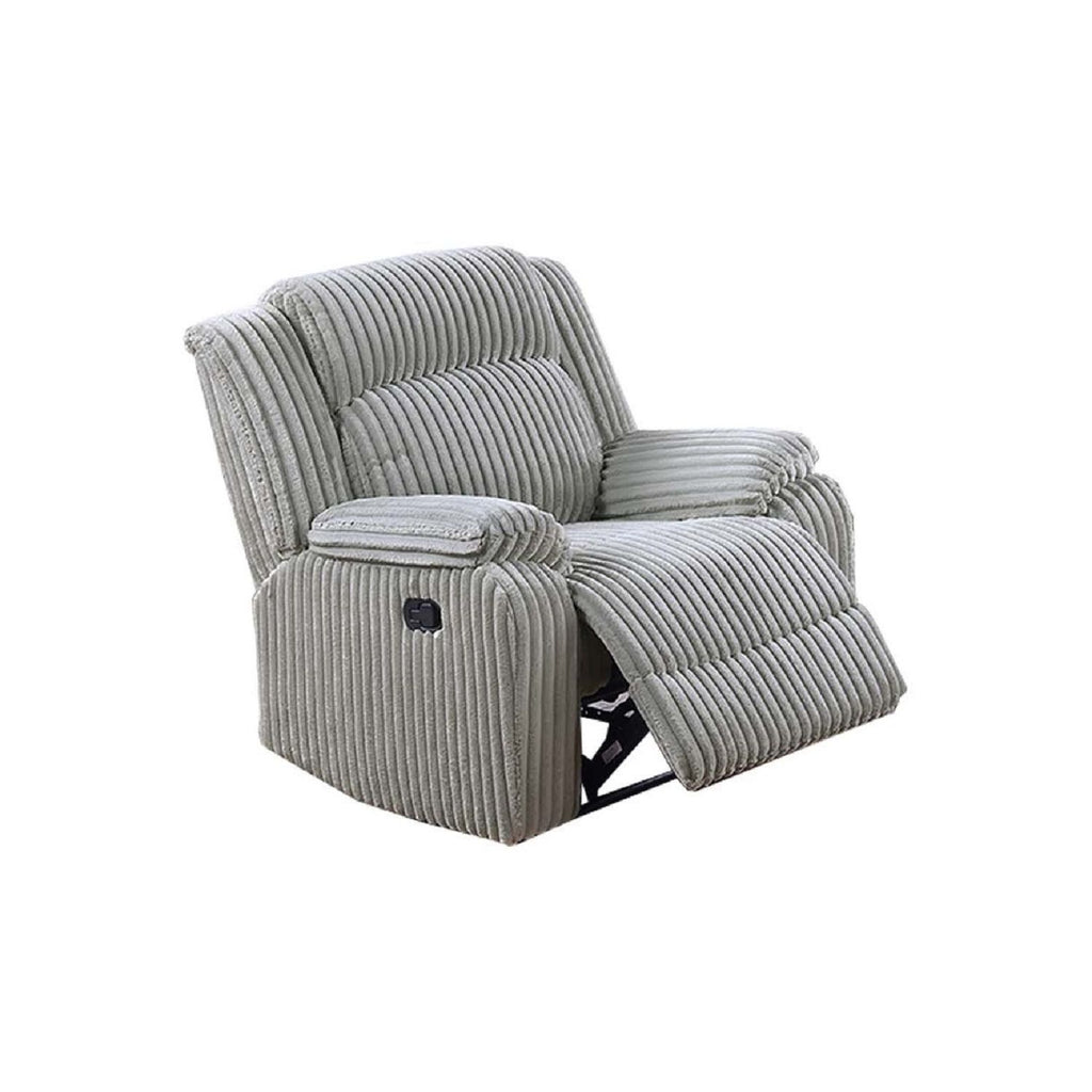 Motion Recliner Chair With Plush Textured Seat - Gray Ash