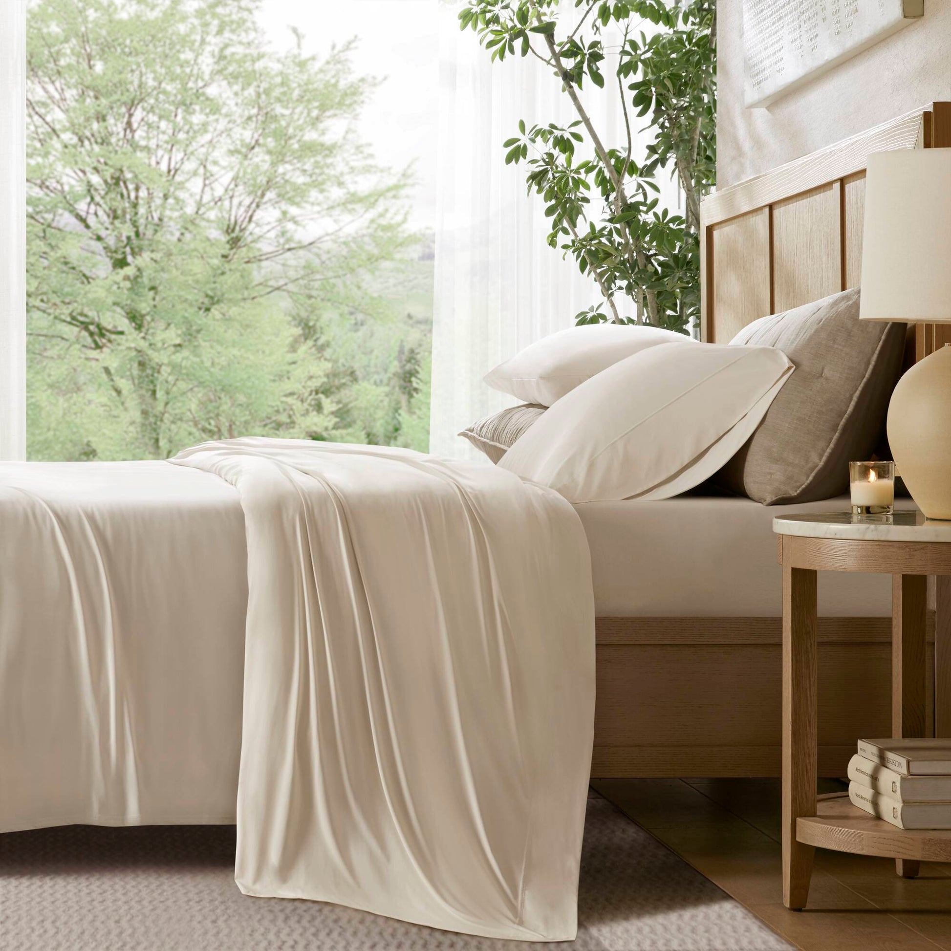 King Stretch Jersey Sheet Set - Ivory