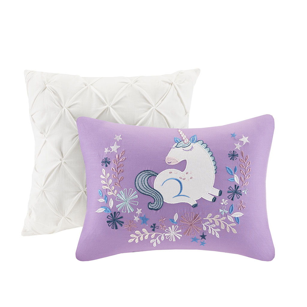 Lola - Twin Unicorn Reversible Coverlet Set - Pink