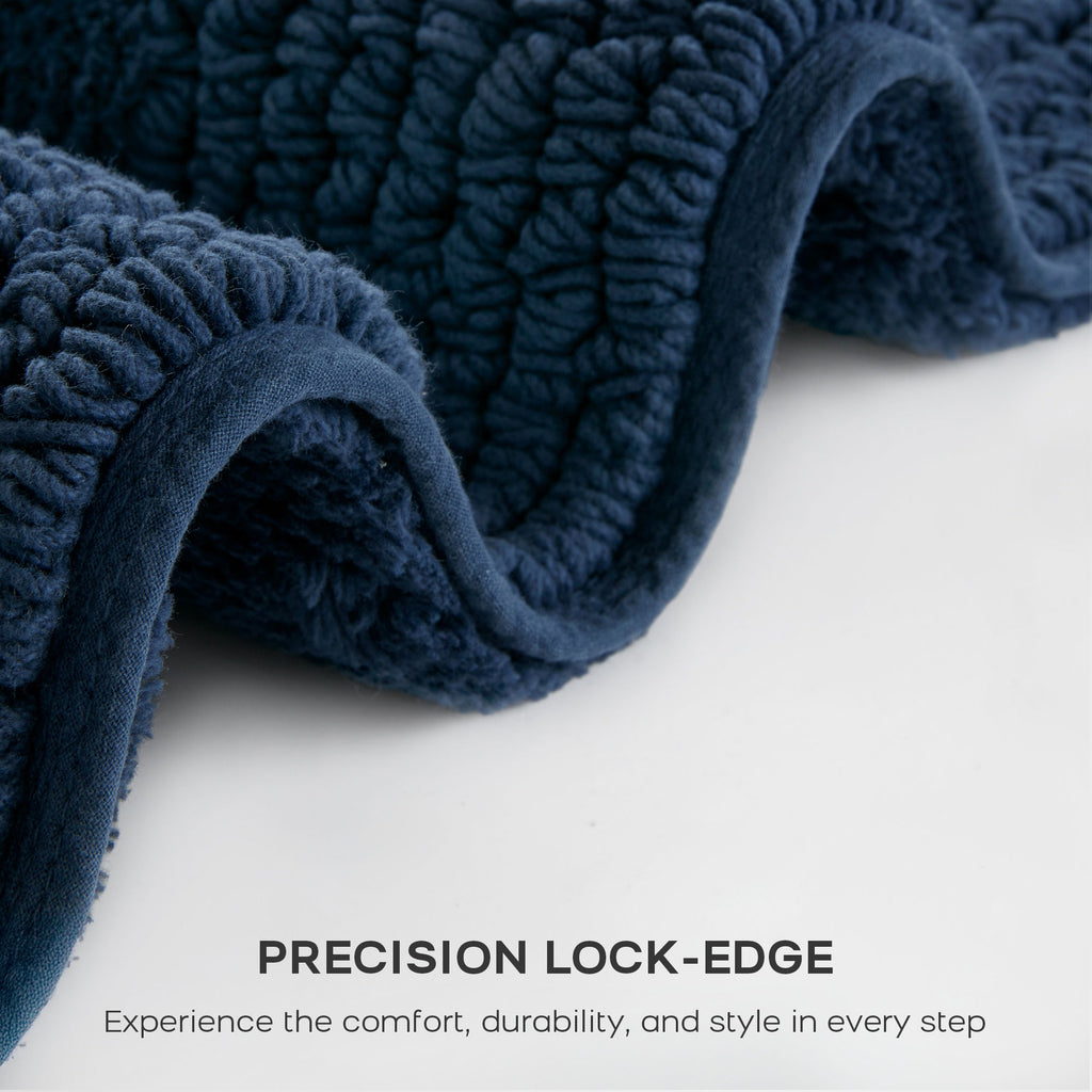 Splendor - 24" x 72" Tufted Reversible Bath Rug - Navy