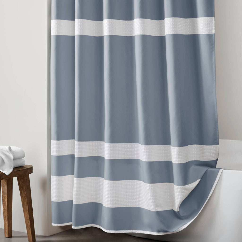 Spa Waffle - 72" x 78" Shower Curtain With 3M Treatment - Dark Blue