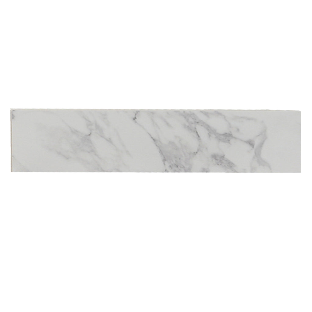 Engineered Marble Stone Bathroom Sink Side Splash - Bianco Carrara Wenato