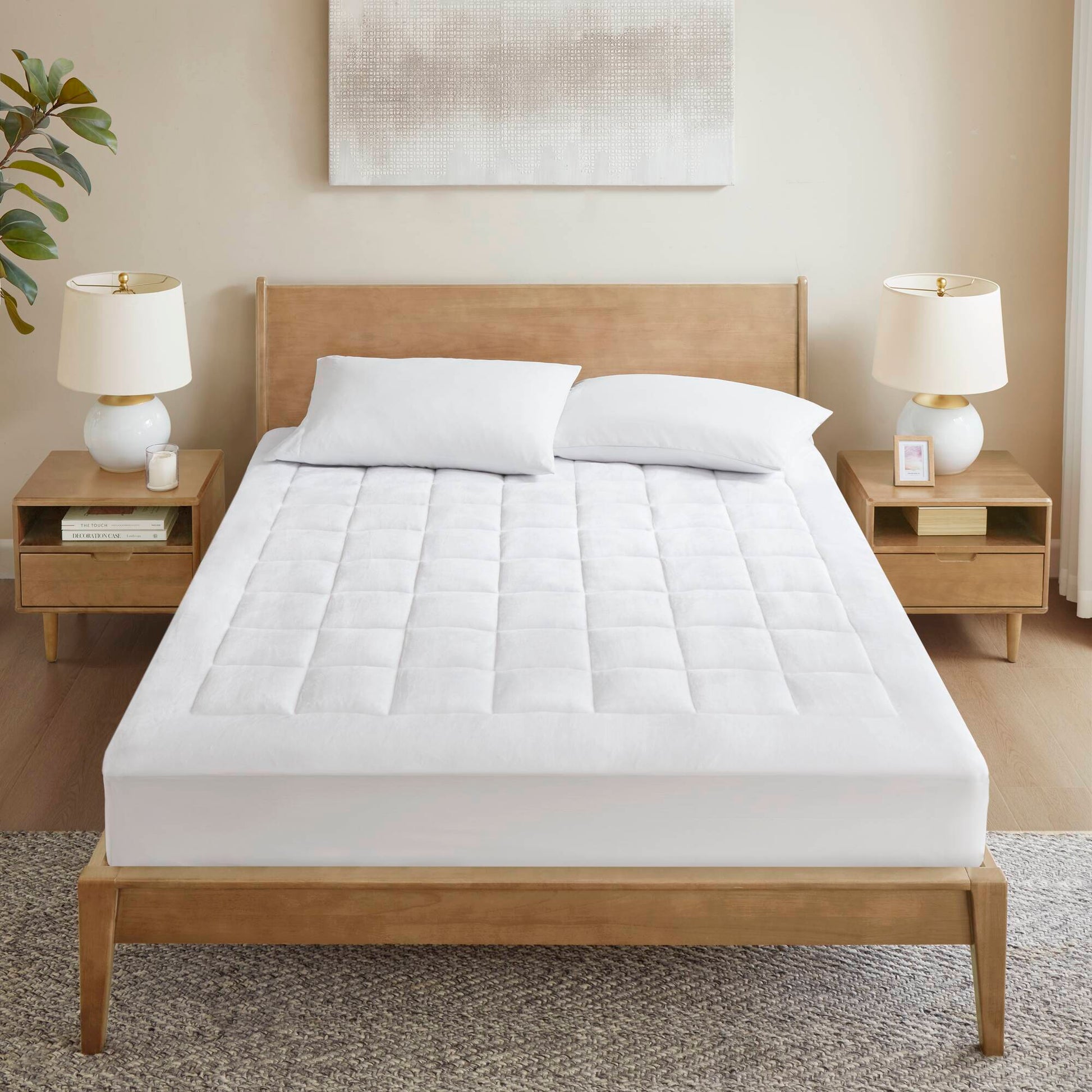 Cloud Soft - Overfilled Hypoallergenic Down Alternative Waterproof Mattress Pad - White