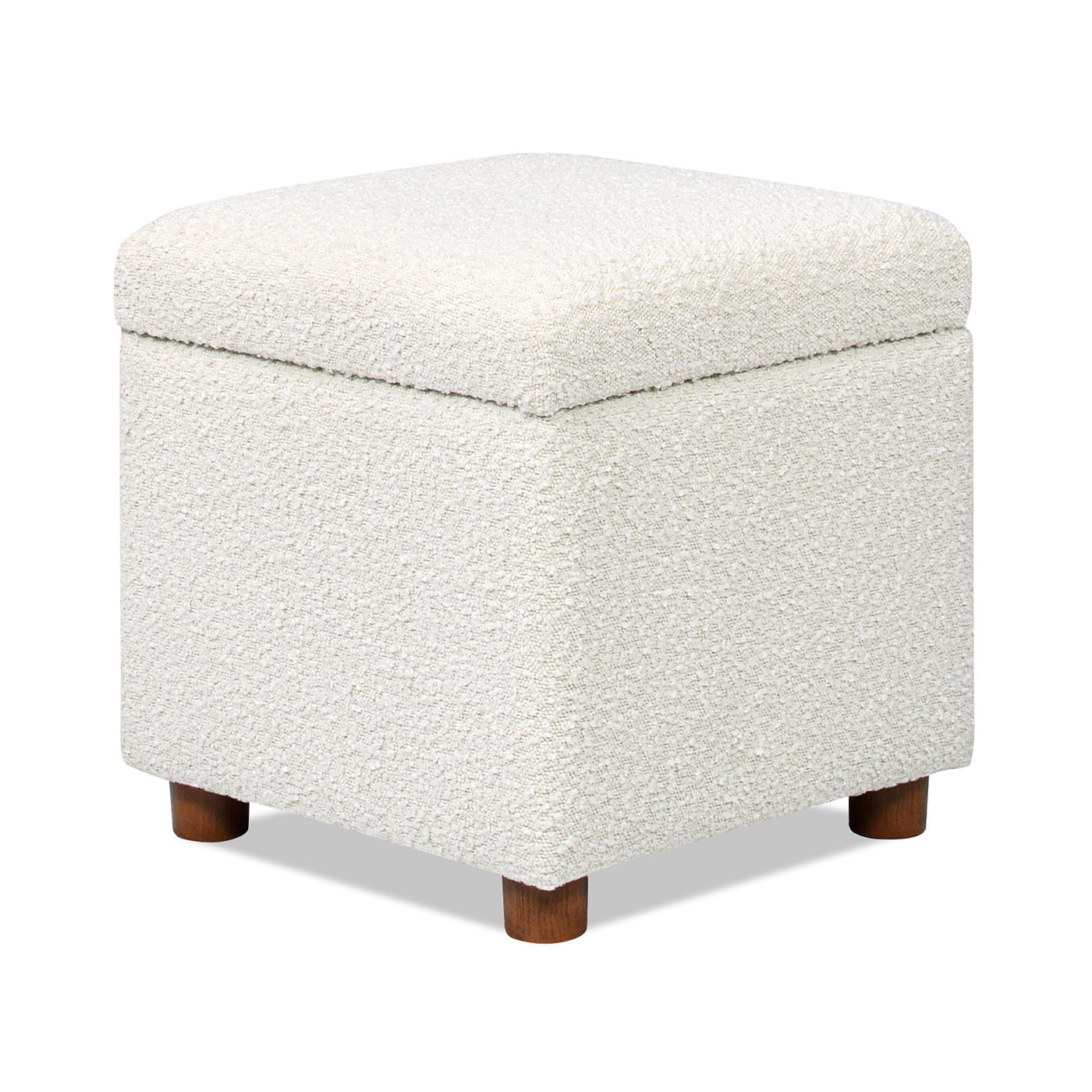 Upholstered Storage Ottoman - Ivory White