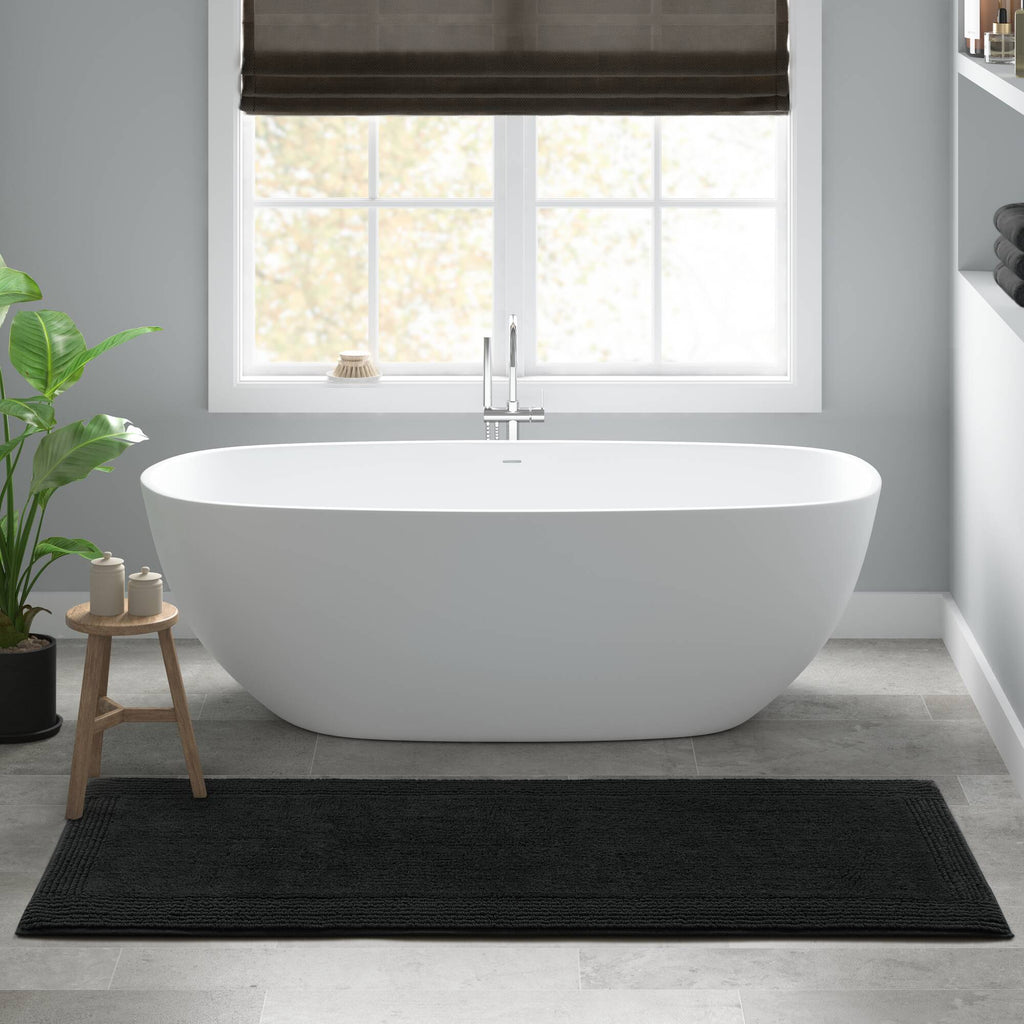 Splendor - 24" x 36" Tufted Reversible Bath Rug - Black