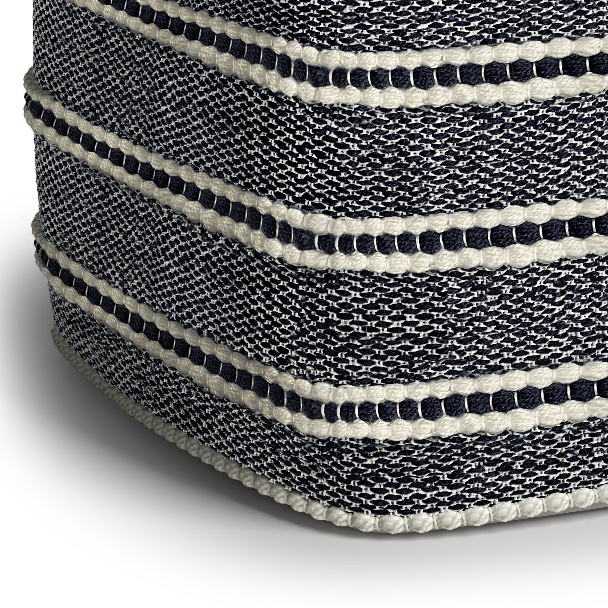 Corrie - Square Outdoor / Indoor Pouf - Navy / White