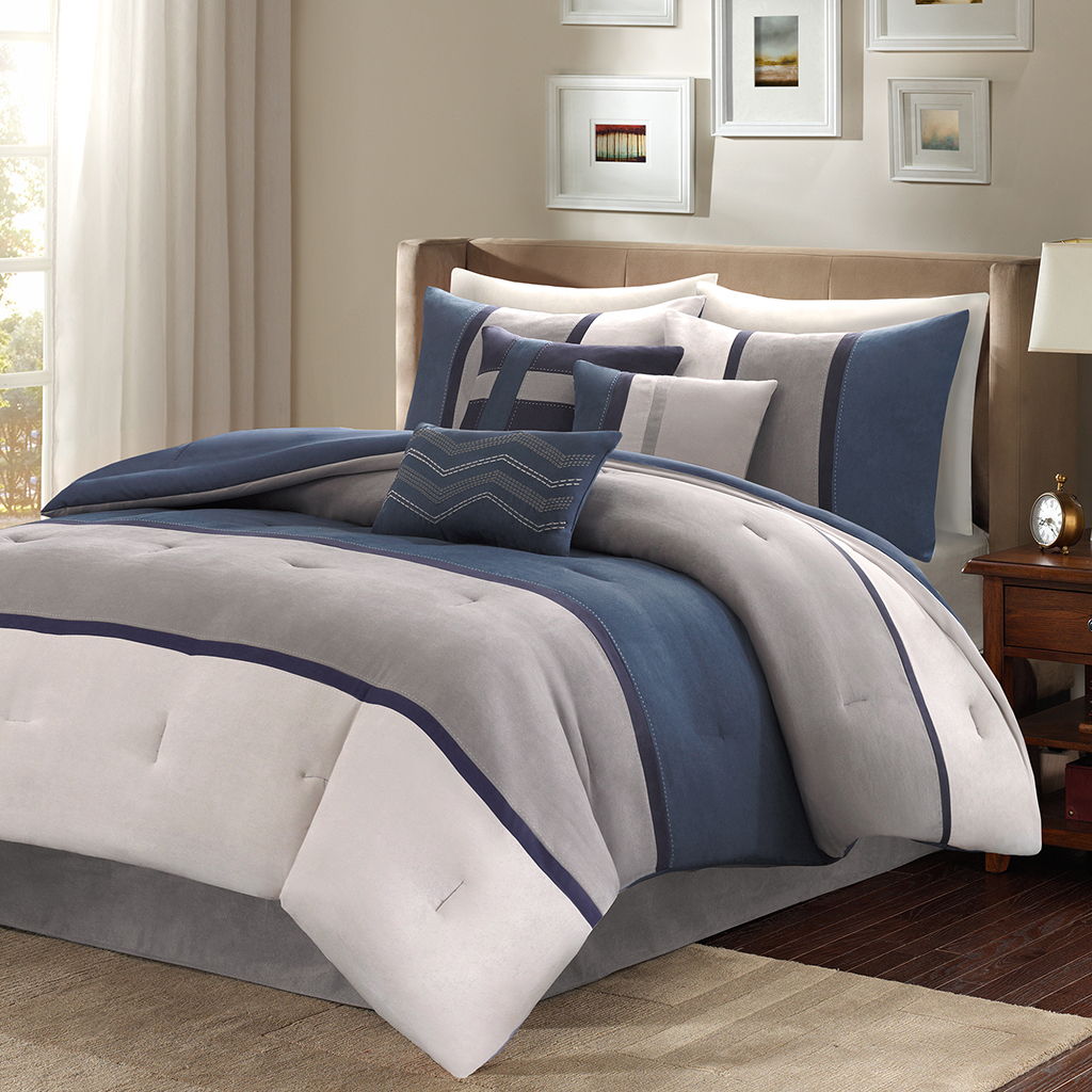 Palisades - King 7 Piece Comforter Set - Blue