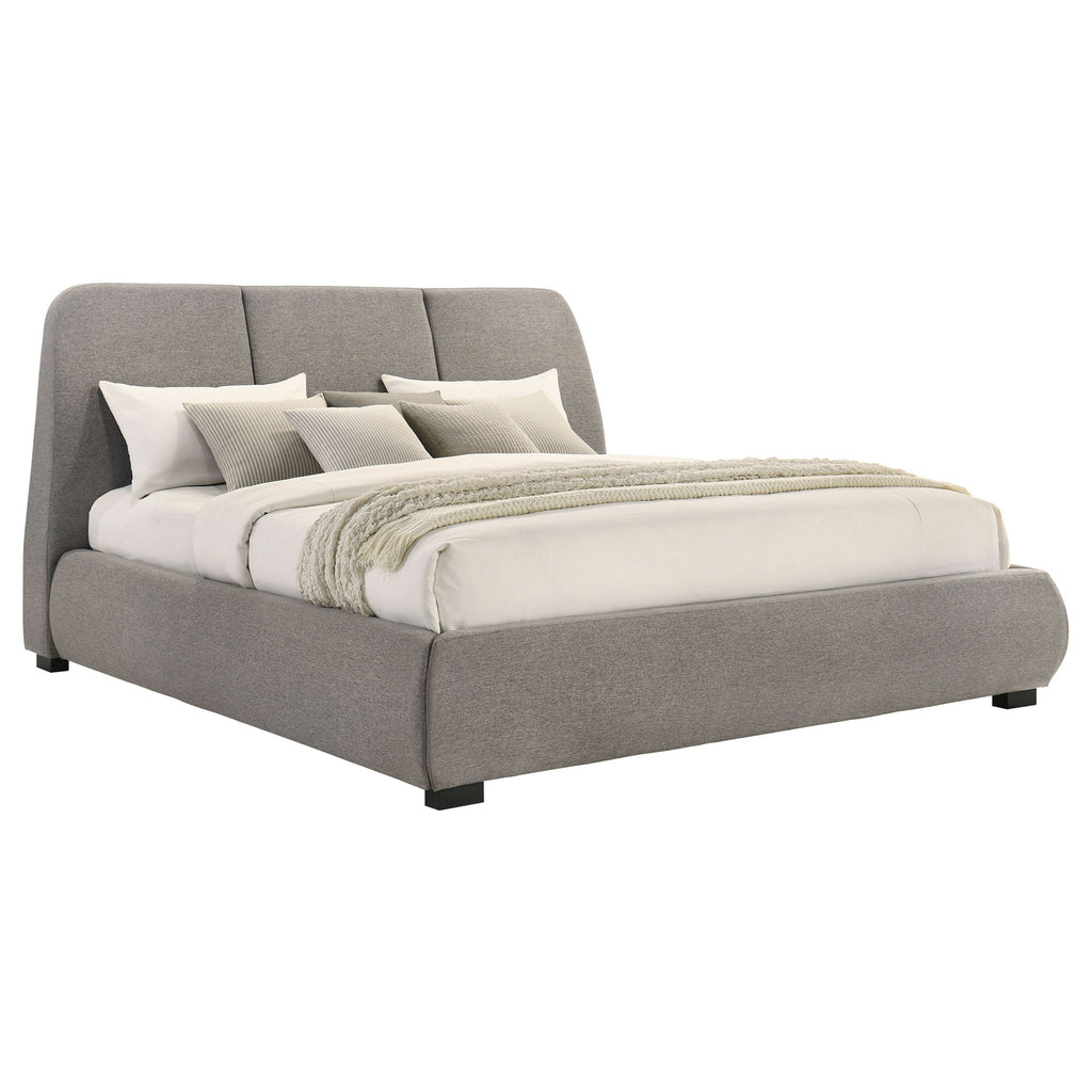 Modern Upholstered Platform Bed With Tufted Headboard