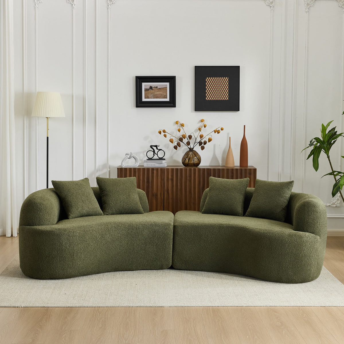 Curved 4 Seater Full Compression Sponge Sofa