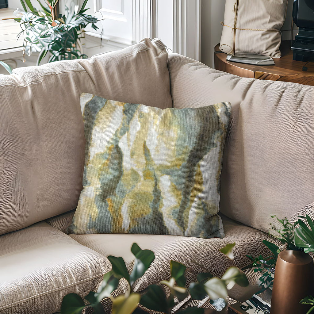 Zoe - Multi Color Square Pillow - Gold / Gray