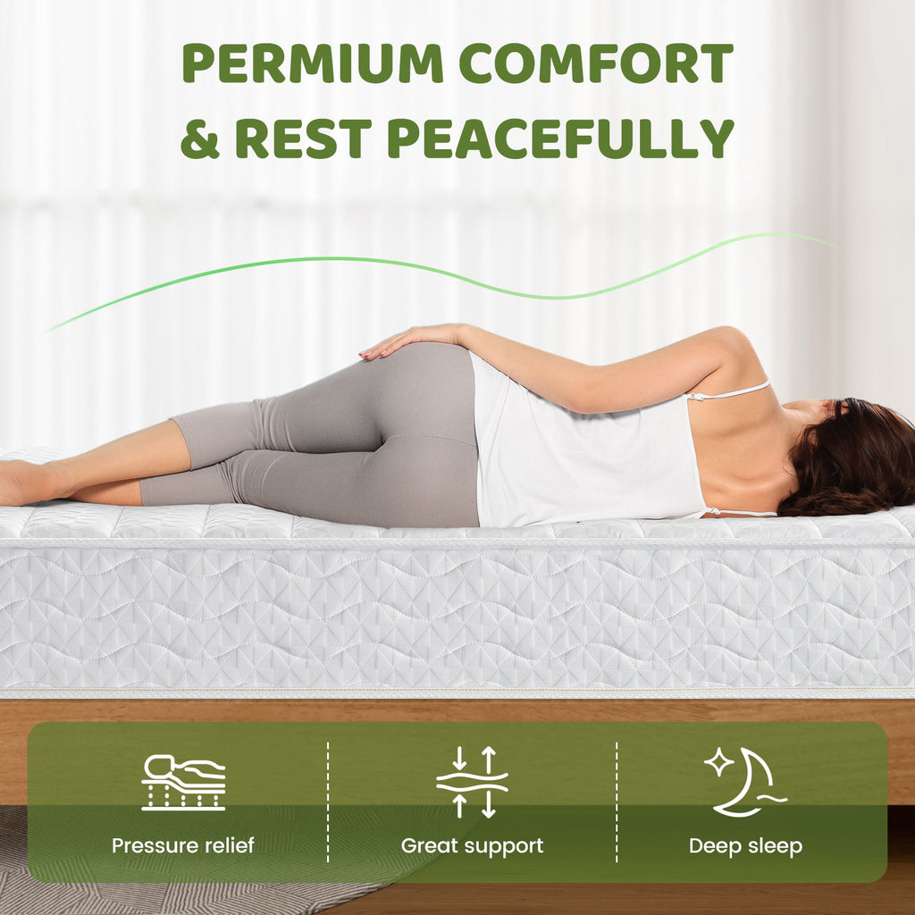 Snooze Mattress Company Crest - 8" Tight Top Medium Firm Independently Encased Pocket Coil Mattress