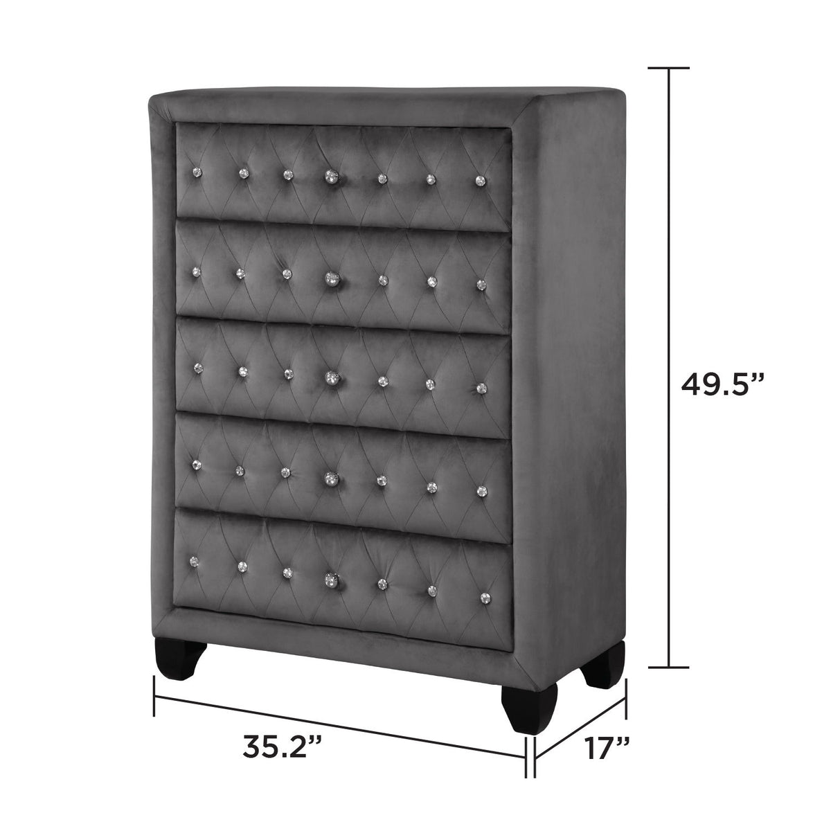 Sophia - 5 Drawer Chest - Gray