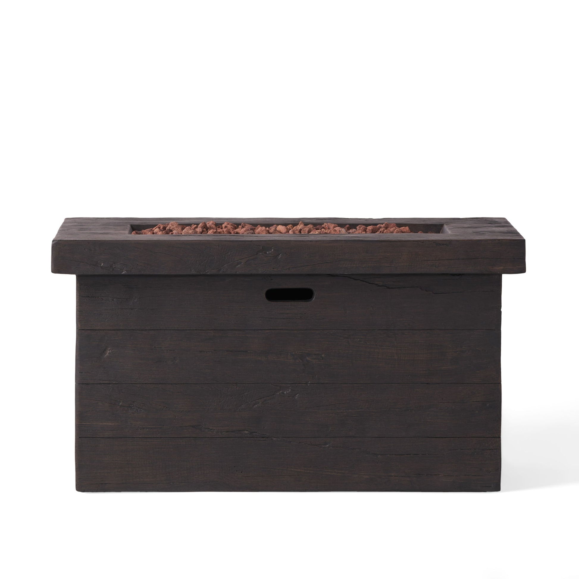 Custer - Rectangular Fire Pit 50, 000 Btu Magnesium Oxide - Brown