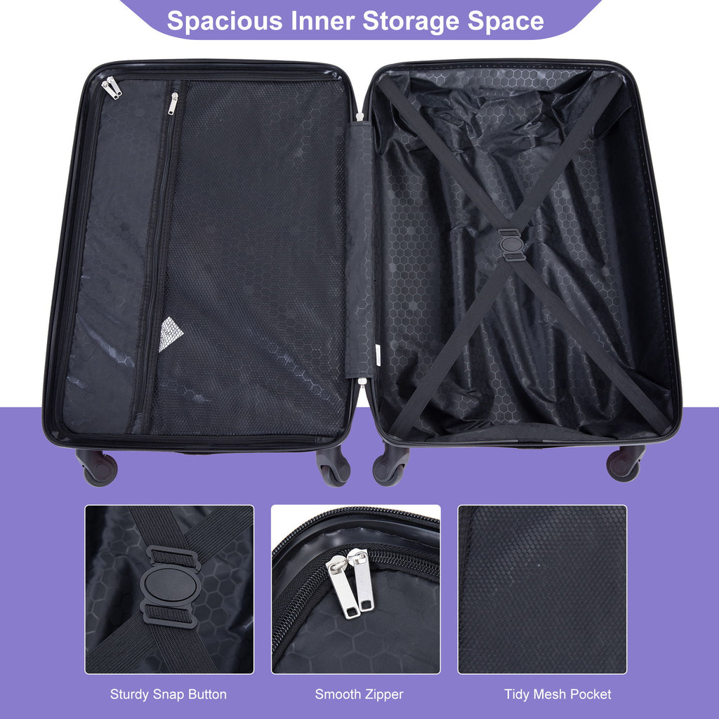 Luggage 4 Piece Lightweight Suitcase With Rotating Wheels With Tsa Lock,