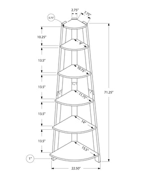 Bookshelf, Bookcase, Etagere, Corner, 5 Tier, For Office, Contemporary & Modern - Taupe