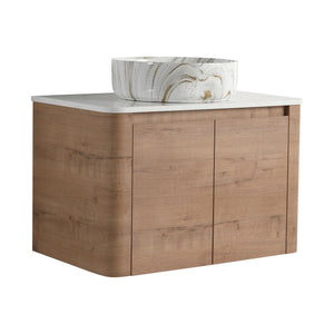 Wall Mounted Bathroom Vanity With Art Sink, 1 Soft Close Door
