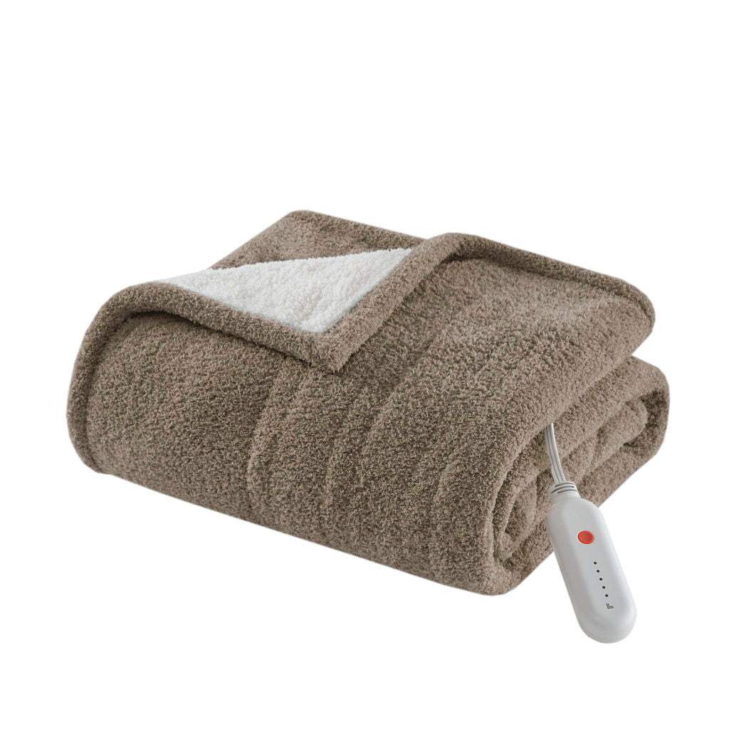 Amira - Dream Soft Heated Throw - Brown