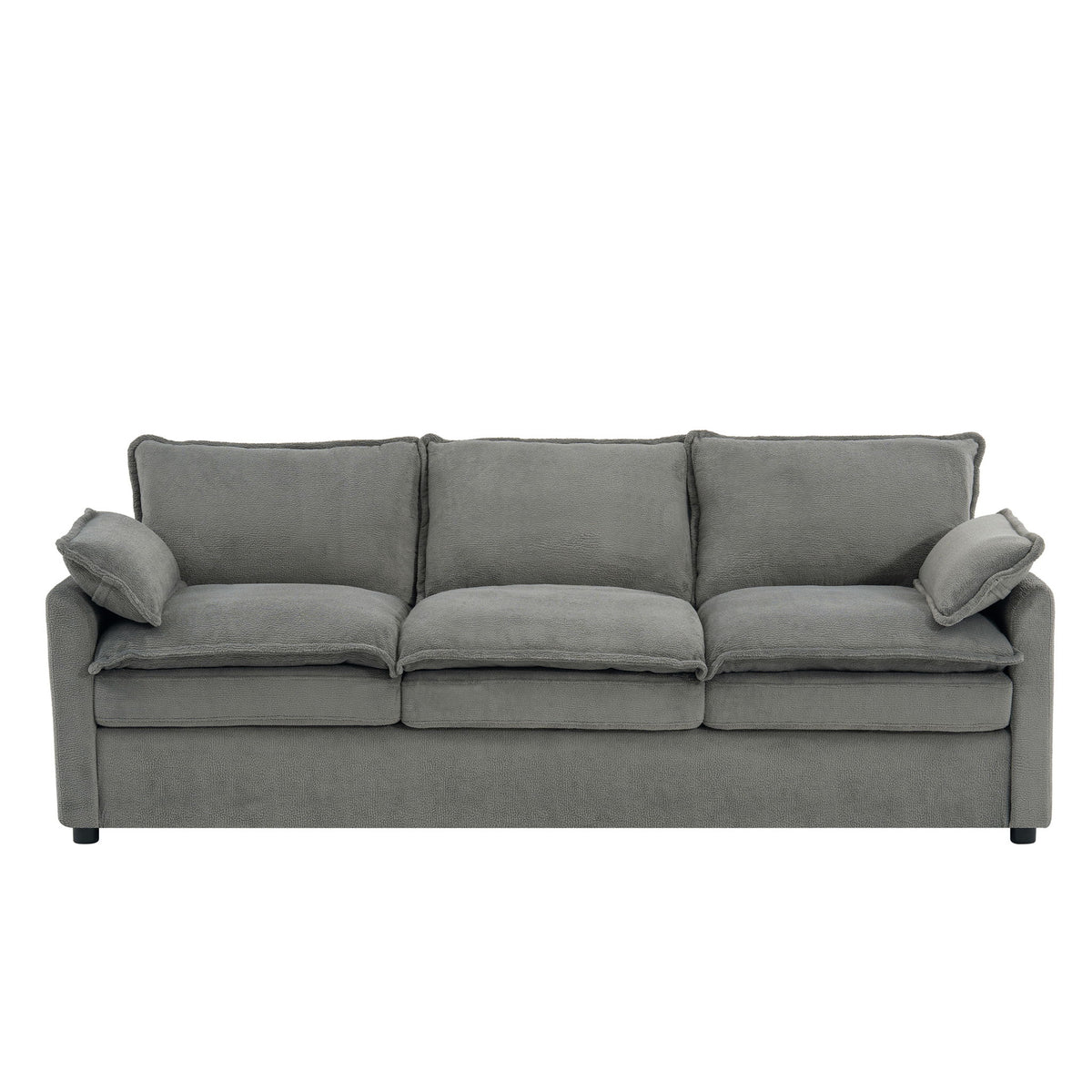 Modern 3 Seater Sofa With Side Storage Pockets For Living Room