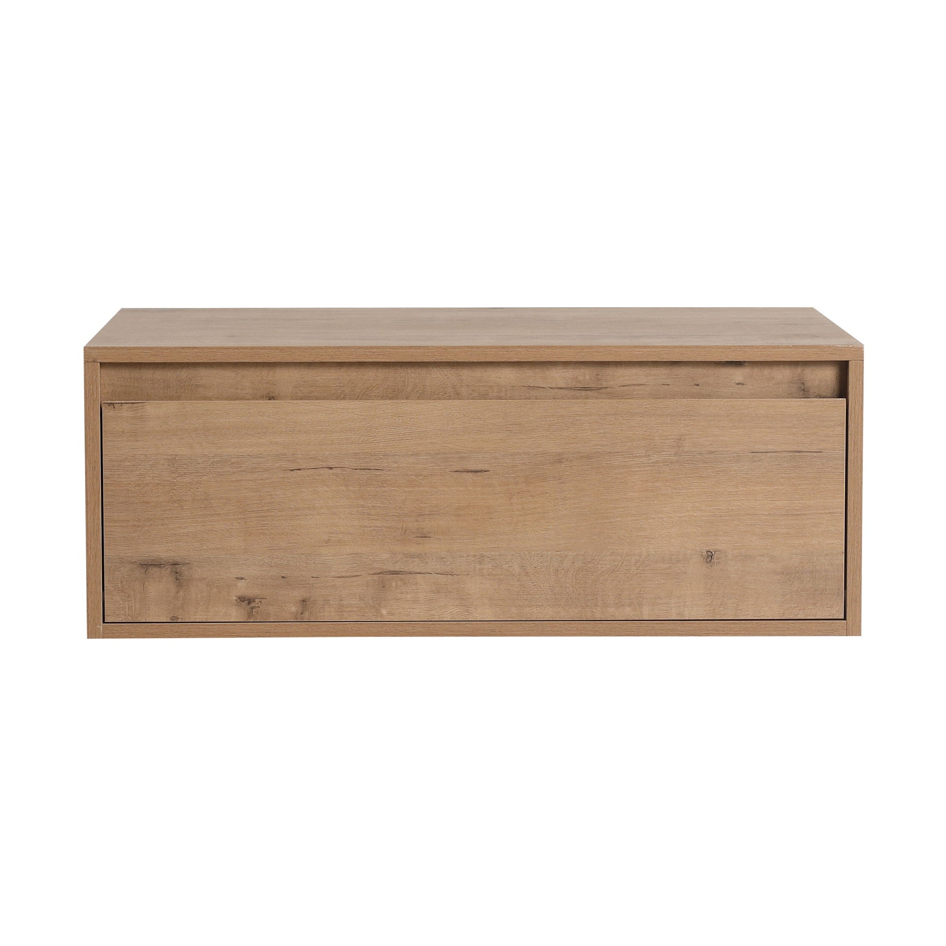 30" Wall Mounted Mirror Cabinet With Door - Imitative Oak