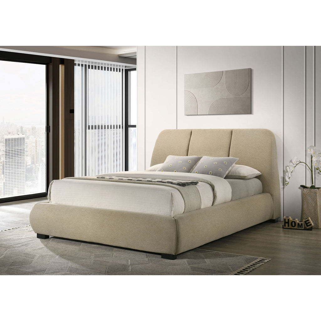 Modern Upholstered Platform Bed With Tufted Headboard