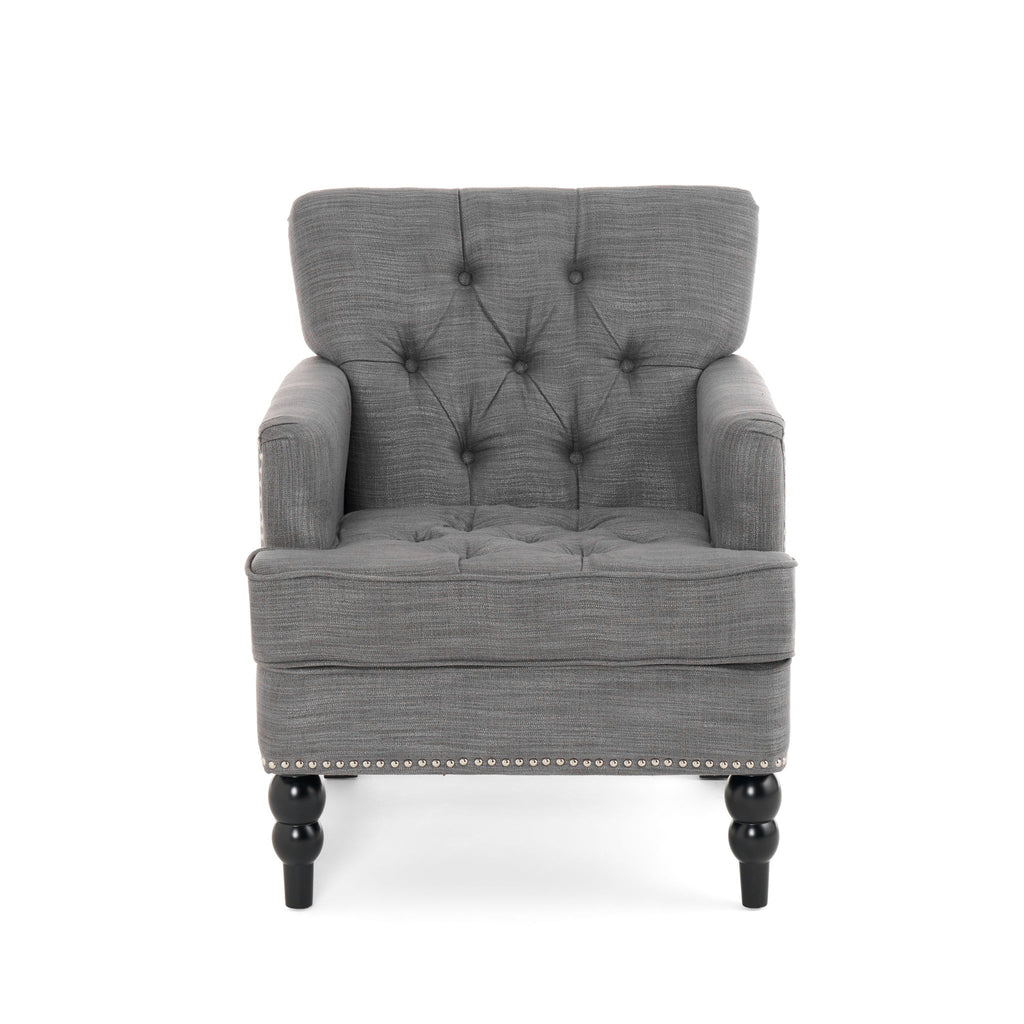 Harrison - Tufted Club Chair With Button Tufted Back And Birch Wood Legs