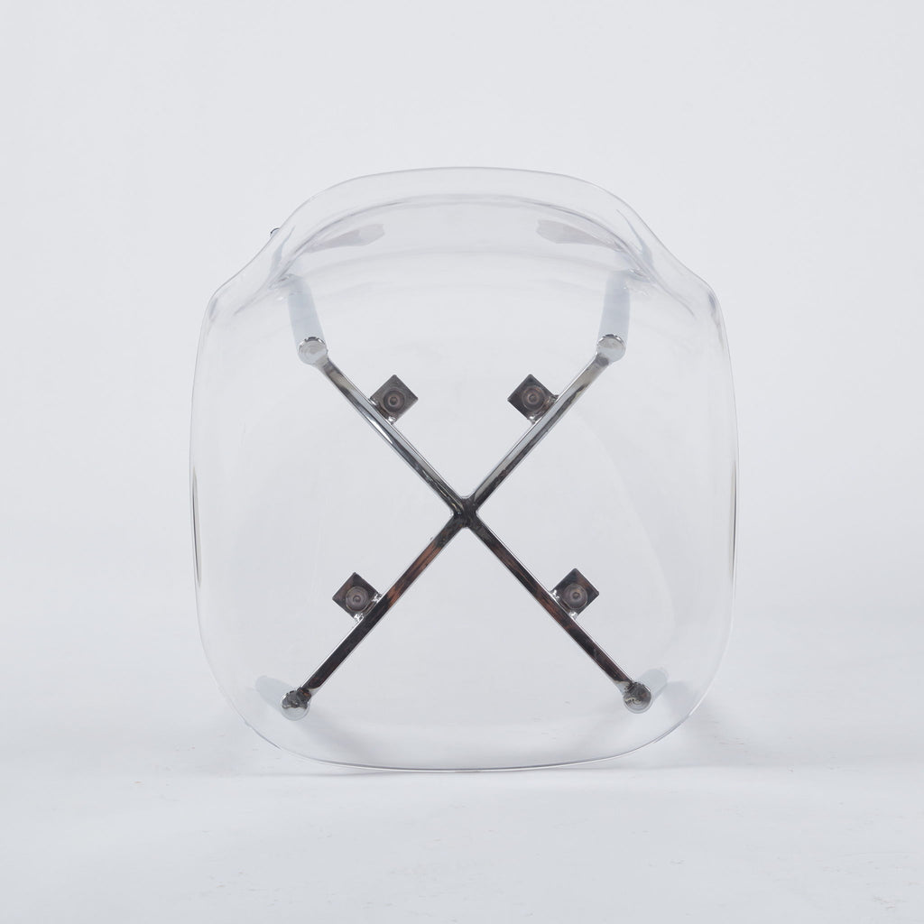 Transparent Plastic Seat Dining Chair (Set of 4)