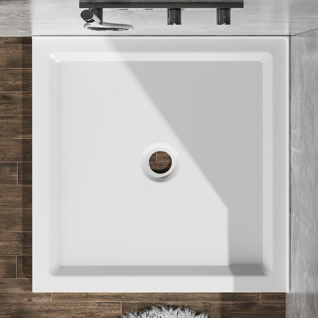 Anti Slip Double Threshold Shower Base - White