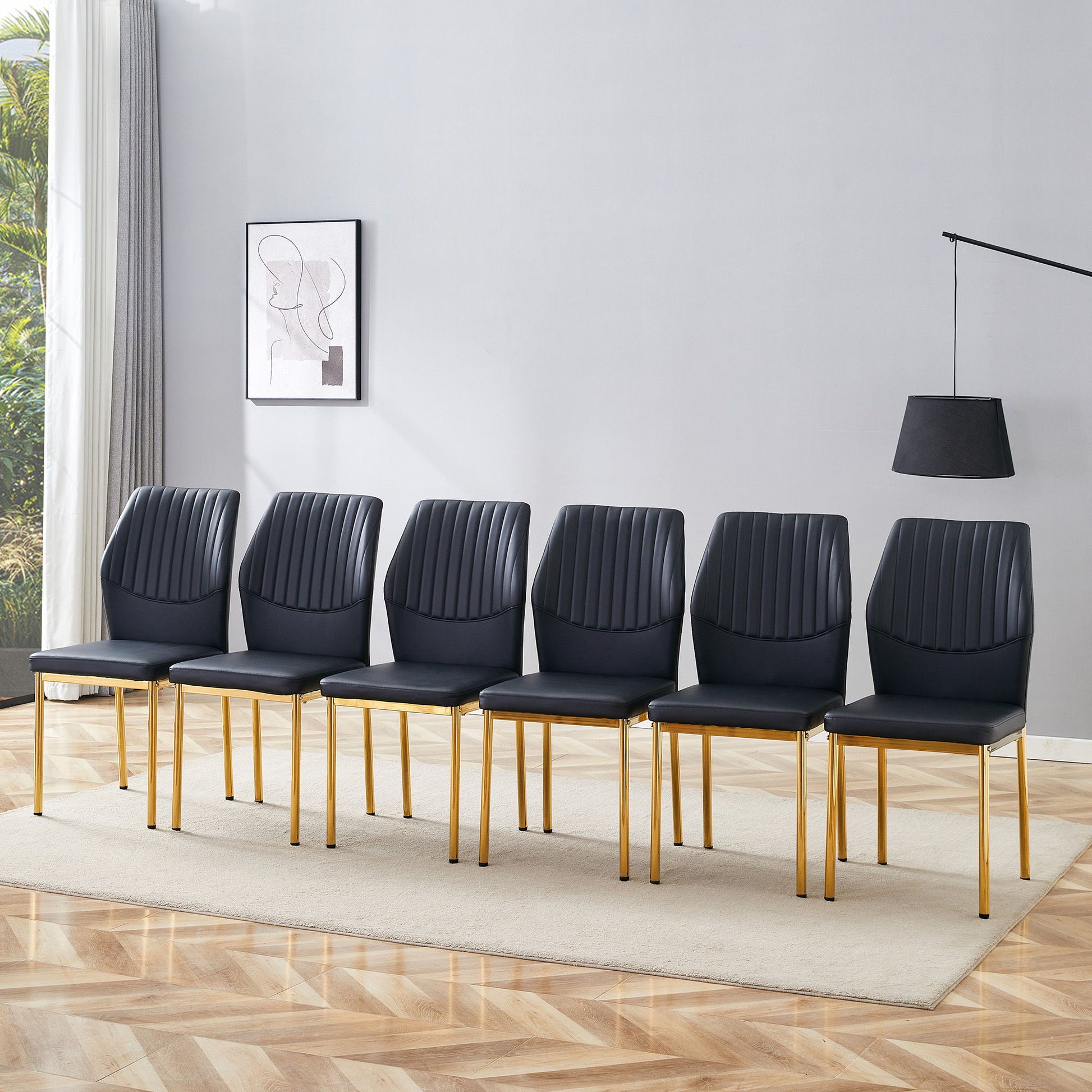 Luxury Simple Chair With Metal Gold Leg