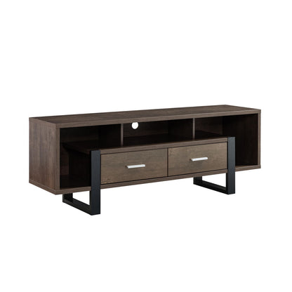 Modern TV Stand With Three Shelves And Two Drawers