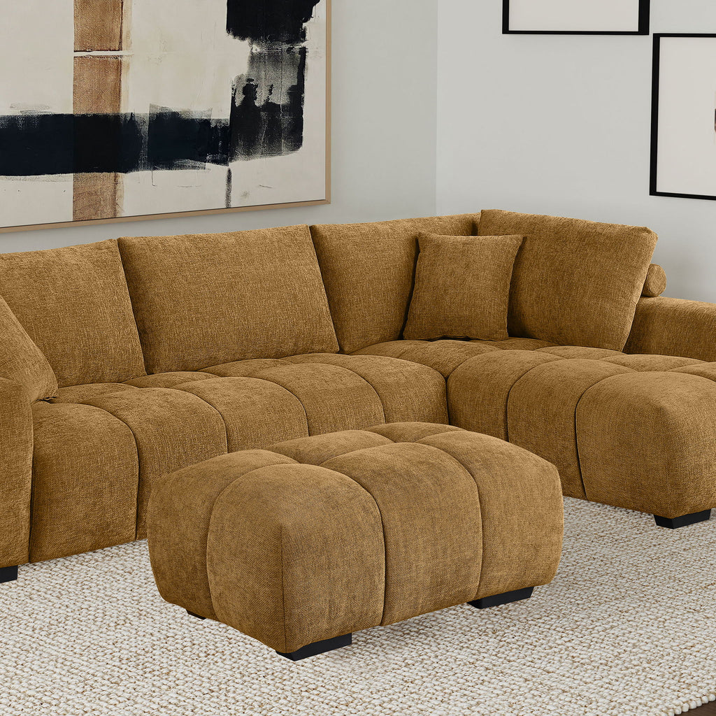 Calla - Rectangular Tufted Ottoman - Amber
