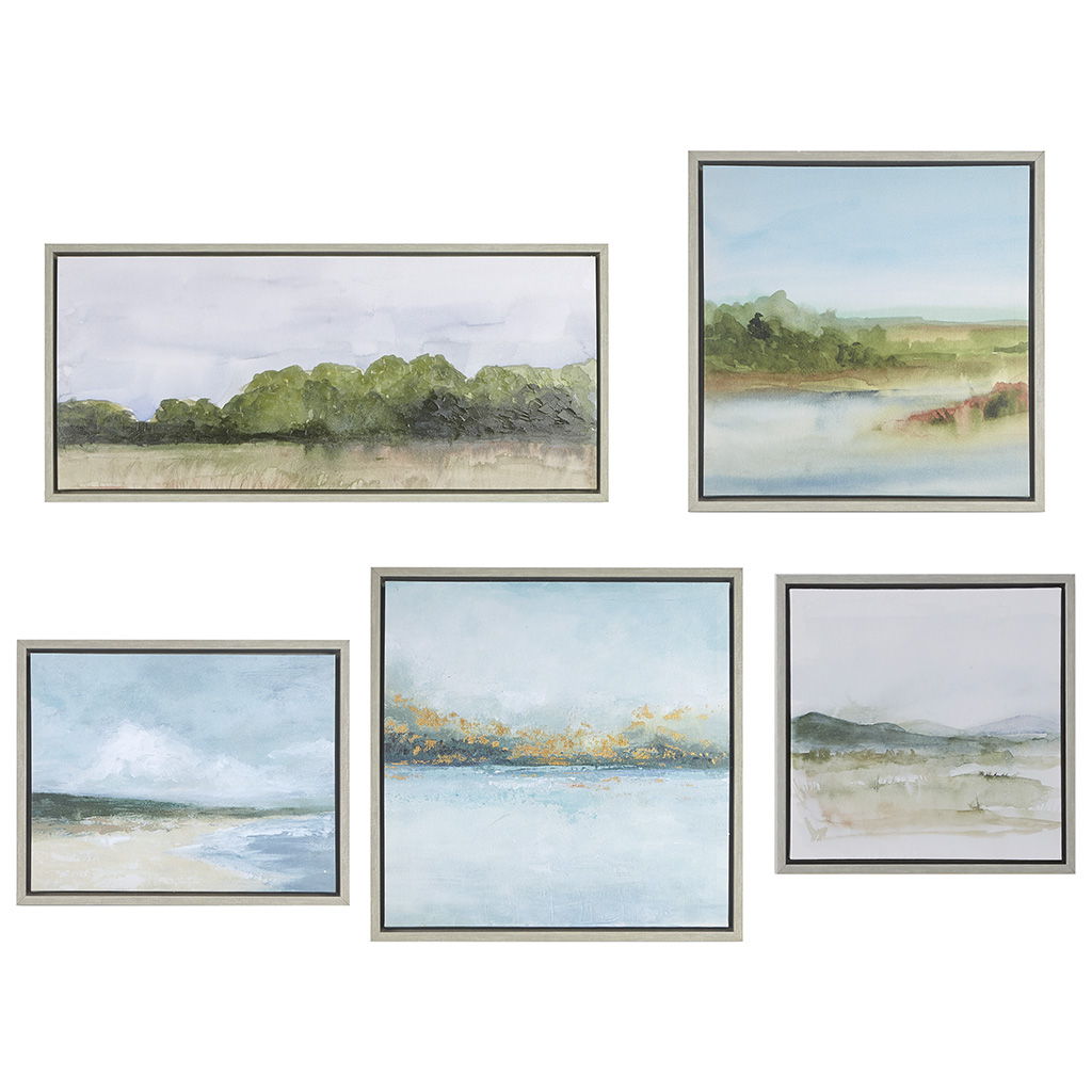 Vista - Framed Embellished Canvas Gallery (Set of 5) - Multi