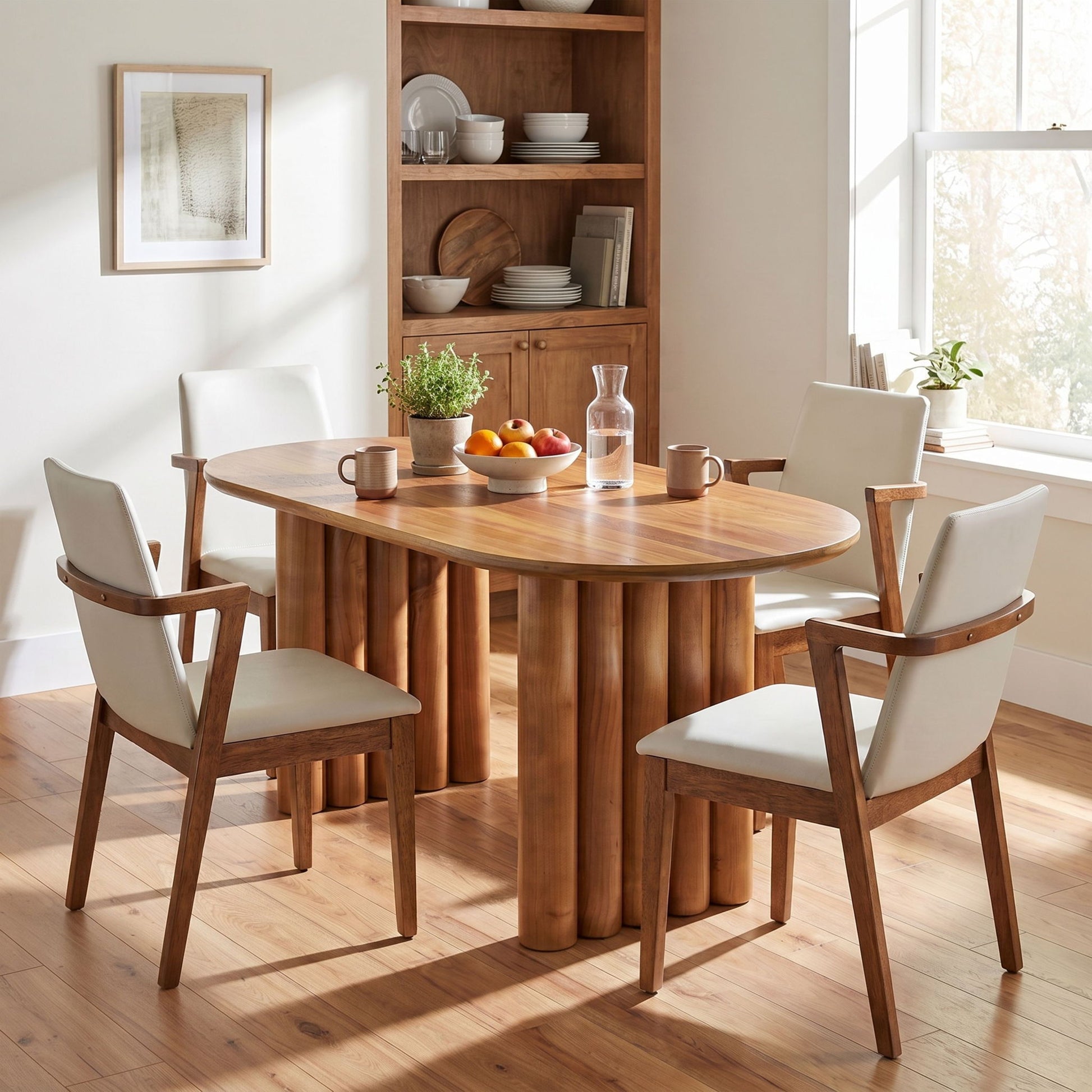 5 Piece Indoor Dining Set With Oval Table And Chairs