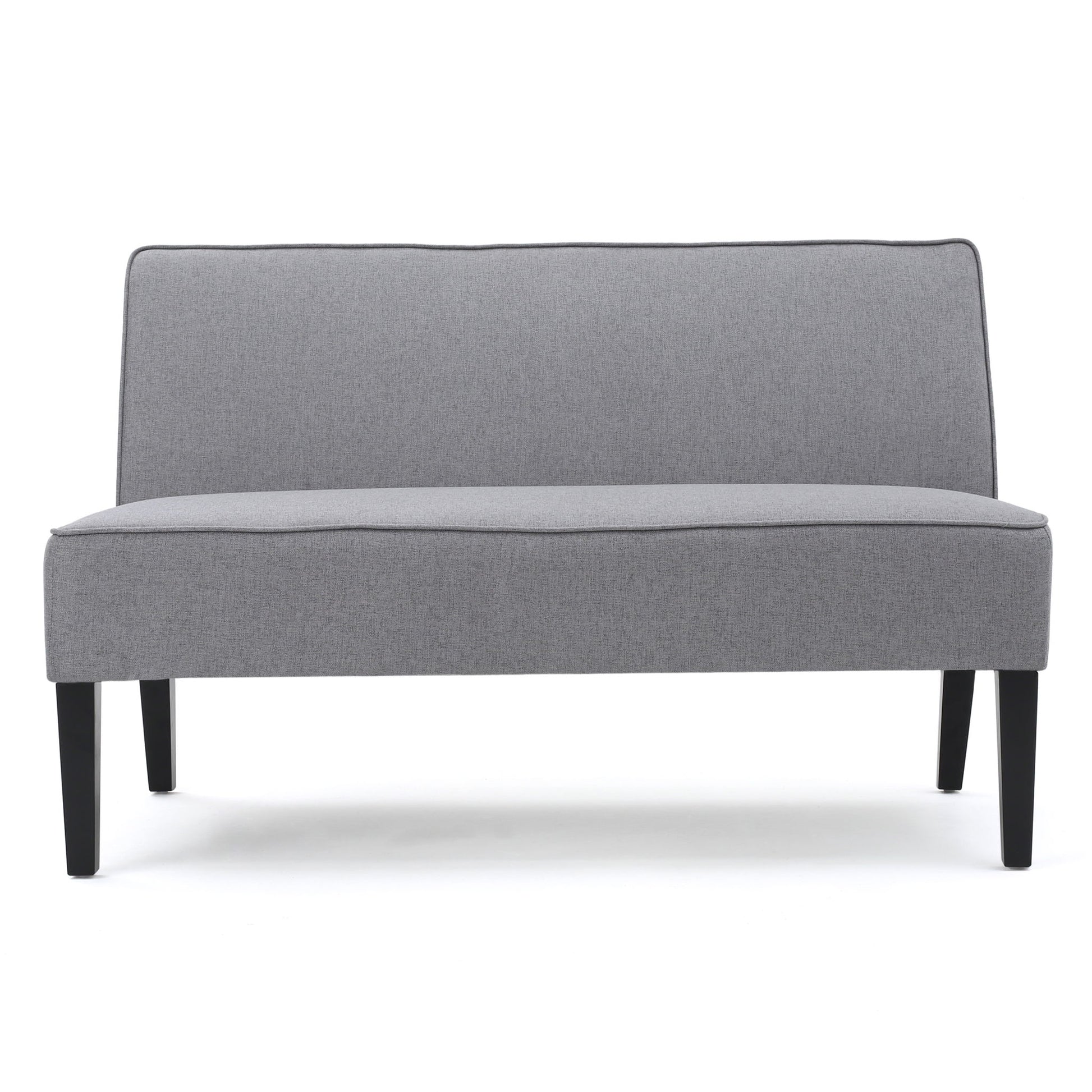 Contemporary Loveseat With Upholstered Fabric And Birch Wood Legs