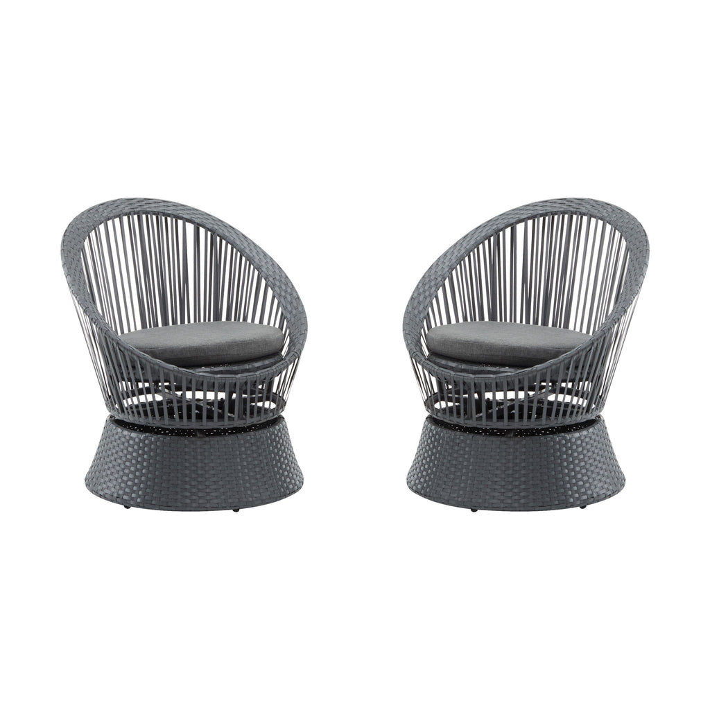 Modern Swivel Wicker Lounge Chair With Round Design